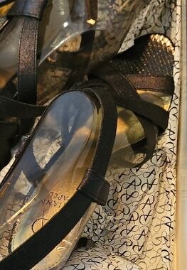 Adrianna Papell Black Strappy Heels